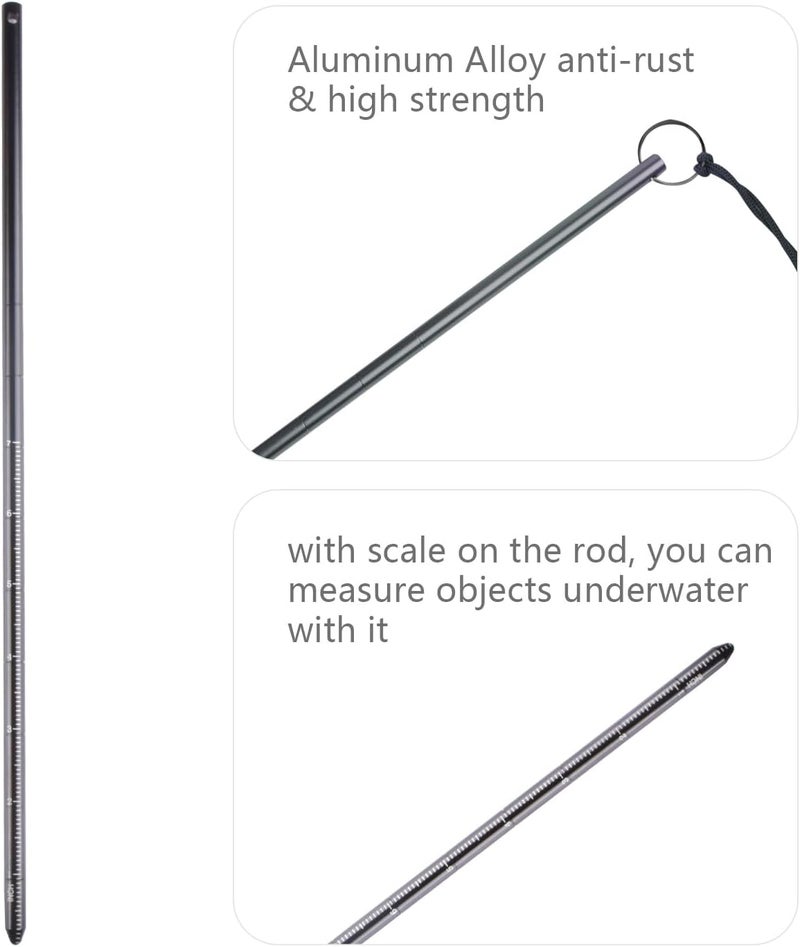 ORCATORCH Scuba Diving Pointer 13 inchs Aluminum Alloy Lobster Tickle Pointer Underwater Shaker Noise Maker Dive Stick Rod with Lanyard Multifunctional Scuba Diving Accessories - Image 2